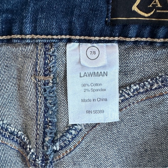 LAWMAN VTG 90s Y2K HIGH WAIST BARE-BACK COLUMN STRAIGHT LEG JEANS Sz. 7/8x30” - Picture 7 of 11